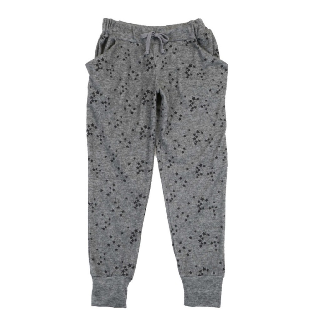 ⭐️T2Love ⭐️GIRLS BRUSH FLATBACK RIB SLOUCHING PANTS WITH BLACK STARS 12